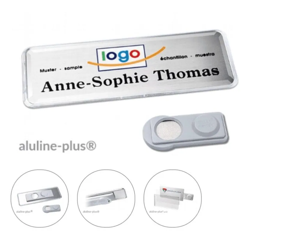 Aluline-plus® 79 x 28 mm “logo-print” with border – promotional product with your logo