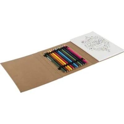 Adult coloring book, colored pencils V7344-00 – promotional product with your logo