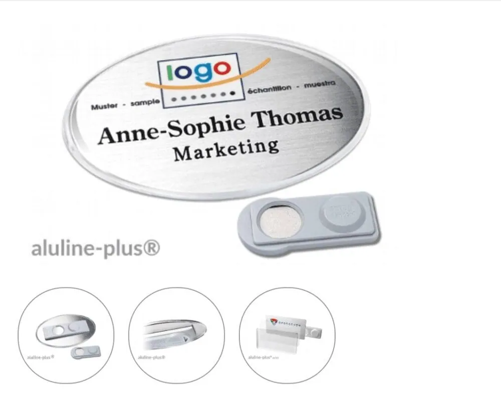 Aluline-plus® 68 x 46 mm “logo-print” with border – promotional product with your logo