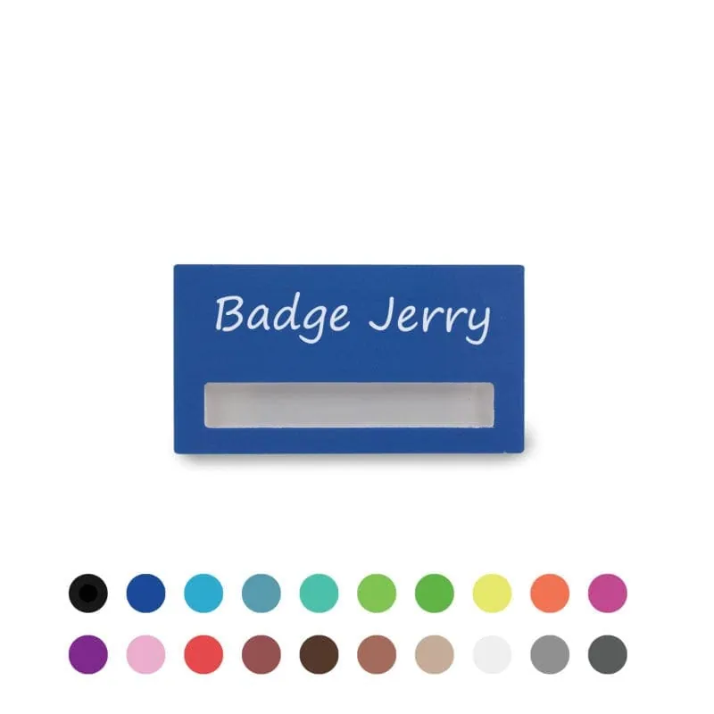 Badge Jerry 74×20 mm / 74×30 mm / 74×40 mm – promotional product with your logo