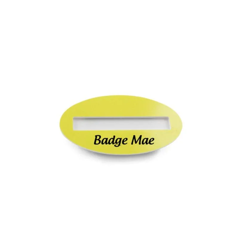Badge MAE plastic 20x74mm /30x74mm / 40x74mm/ 50x74mm – promotional product with your logo