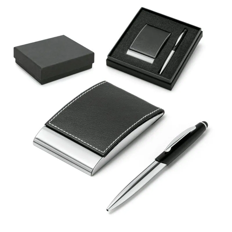 Ball pen and cardholder set MURPHY 93323 – promotional product with your logo