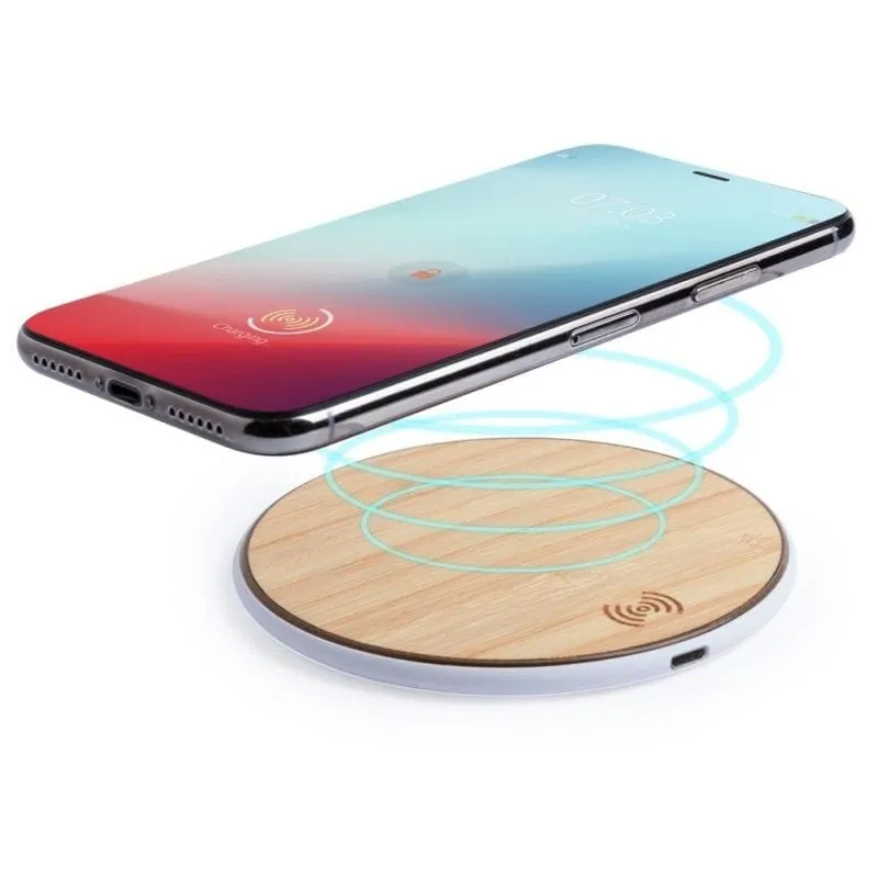 Bamboo wireless charger V3979 – promotional product with your logo