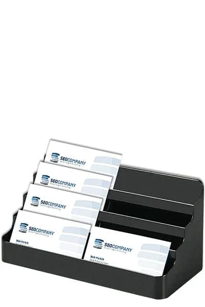 Business Card holder, 4×2 pcs. – horizontal – Black – promotional product with your logo