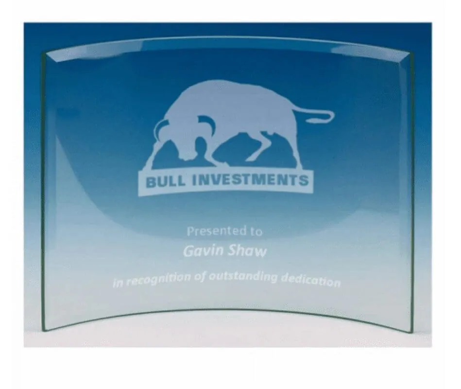 Curve Jade Glass 16,5 x 12,7 cm JC001A – promotional product with your logo