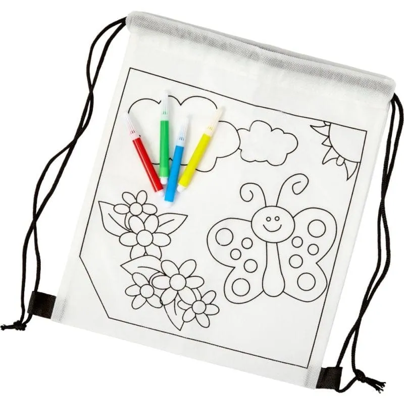A Drawstring bag art set, felt tip pens V0414-02 – promotional product with your logo