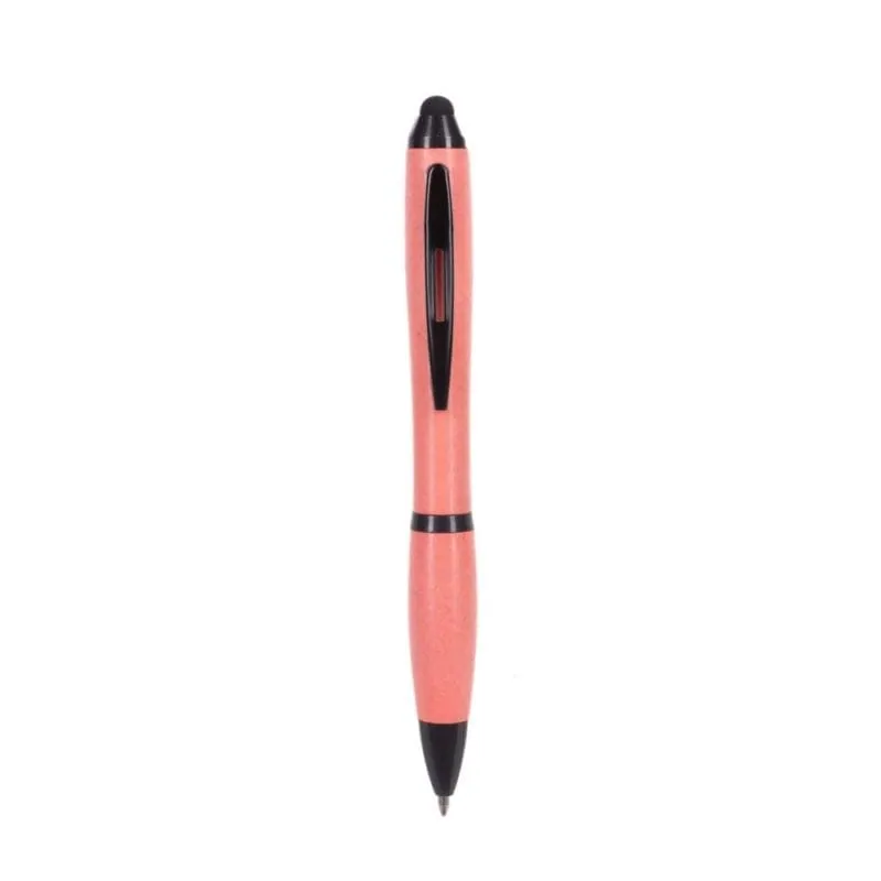 Eco Bamboo Fiber Ball Touch Pen With Coloured Barrel V1933 – promotional product with your logo