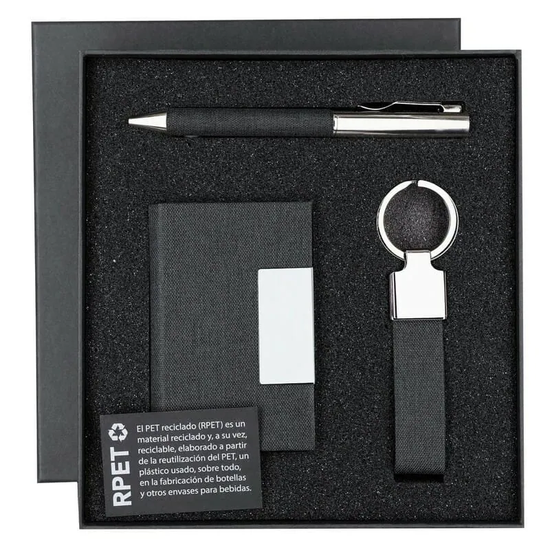 Gift set, keyring, credit card holder, ball pen, gift box VA317 – promotional product with your logo