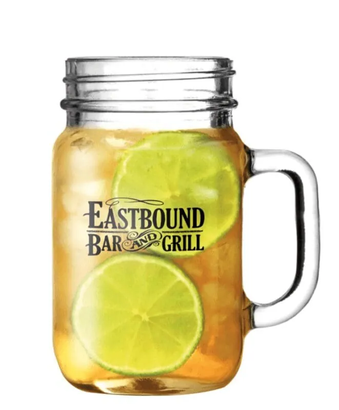 Glass Mason Jar – With Handle 490ml C5495 – promotional product with your logo