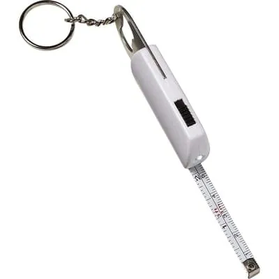 Keyring, bottle opener, LED light, measuring tape 1m V9458 – promotional product with your logo