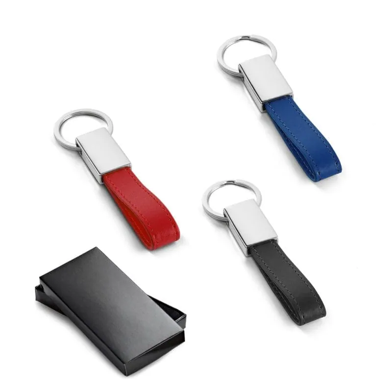 Keyring in metal and imitation leather WATOH 93354 – promotional product with your logo