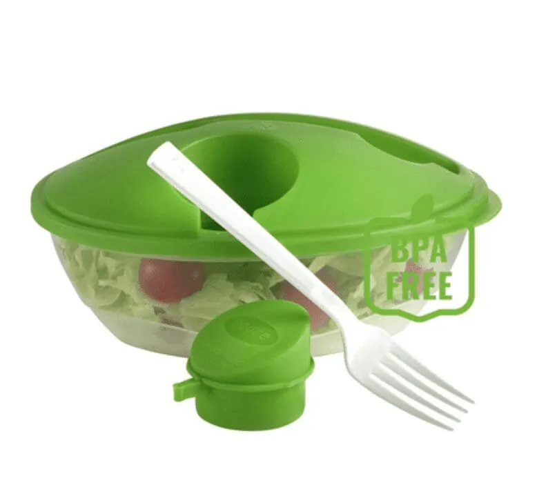 Lunch box 1 L, fork and salad dressing container 50 ml V8574 – promotional product with your logo