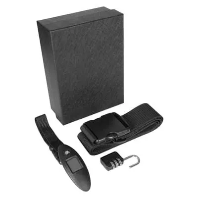 Mauro Conti travel set, luggage scales, luggage strap and travel padlock V4999 – promotional product with your logo