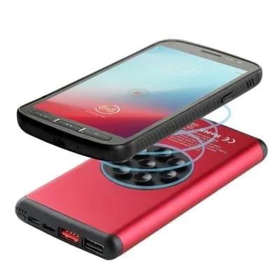 Wireless power bank Mauro Conti 10000 mAh with suction cups, wireless charger 10W V4833 – promotional product with your logo