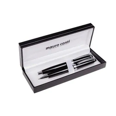 Mauro Conti writing set, ball pen and roller ball pen V4815 – promotional product with your logo