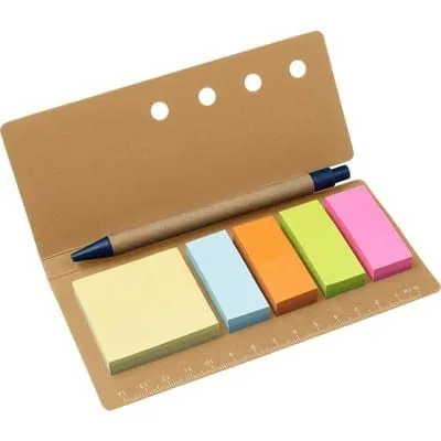 Memo holder, ruler, sticky notes, ball pen V2898 – promotional product with your logo