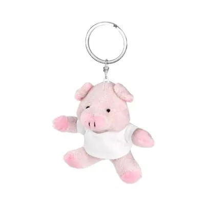 Plush piggy, keyring | Audrie HE597 – promotional product with your logo
