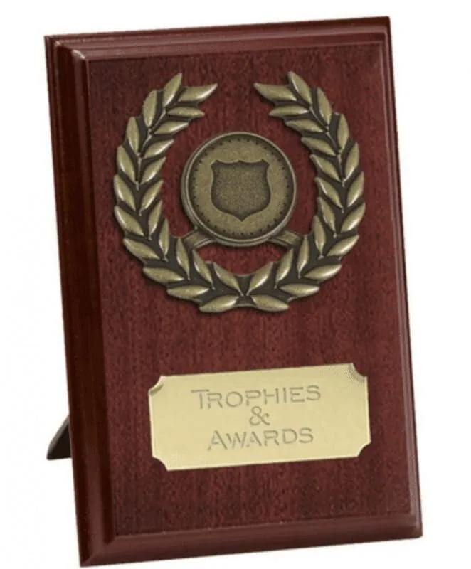 Pure Laurel Plaque Rosewood/Gold 12,7 cm W279X – promotional product with your logo