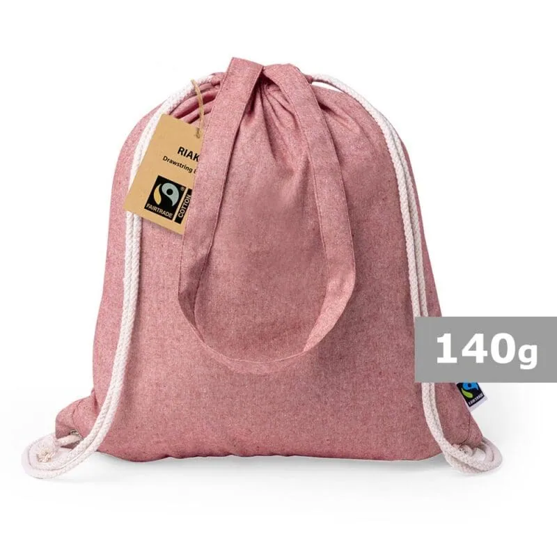 Recycled cotton bag 2 in 1, drawstring bag and shopping bag V2128 – promotional product with your logo