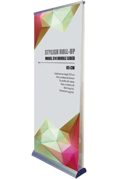 Roll-up Stylish, Double sided – alu – 85 x 200 cm – promotional product with your logo