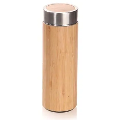 Thermo mug Bamboo 400 ml with sieve stopping dregs V0844 – promotional product with your logo