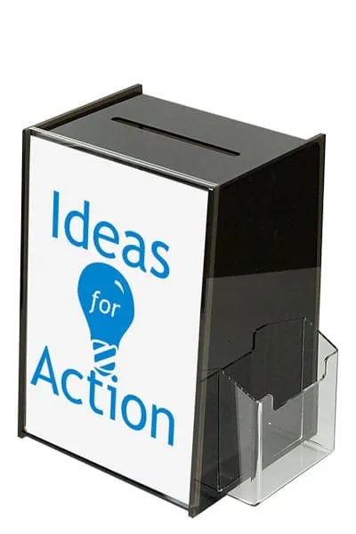 Tip Box Black with Info holder A4 + M65 brochure holder – promotional product with your logo