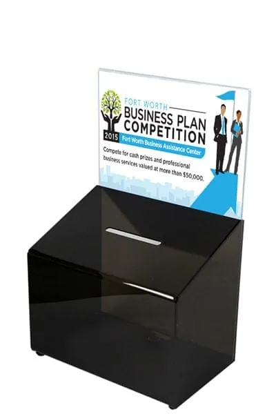 Tip Box Black with Info Holder A5 – promotional product with your logo