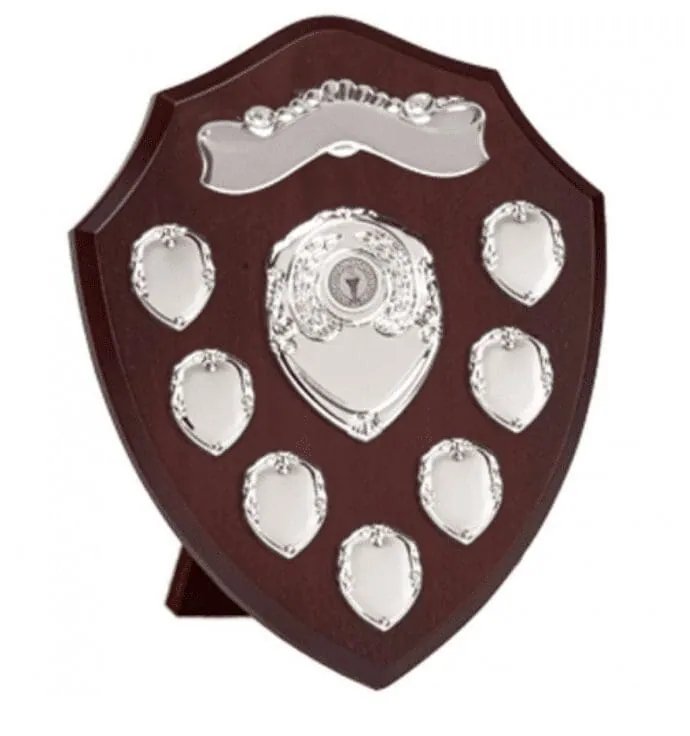 Triumph Silver Annual Shield Rosewood/Silver 25,4 cm W281C – promotional product with your logo
