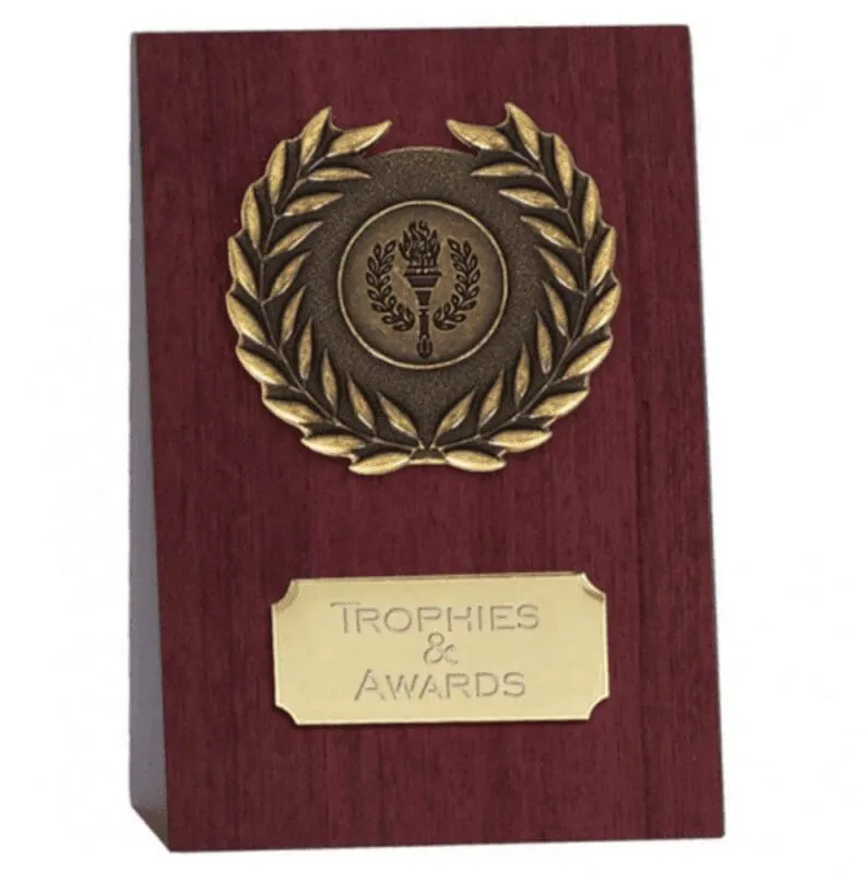 Westfield Wedge Award Rosewood/Gold 10 cm W313BQ – promotional product with your logo