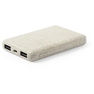 Wheat straw power bank 5000 mAh V0374 – promotional product with your logo