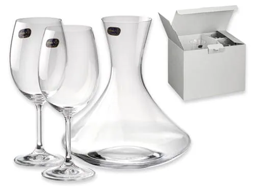 Set vino 2 glasses and carafe in gift box – promotional product with your logo