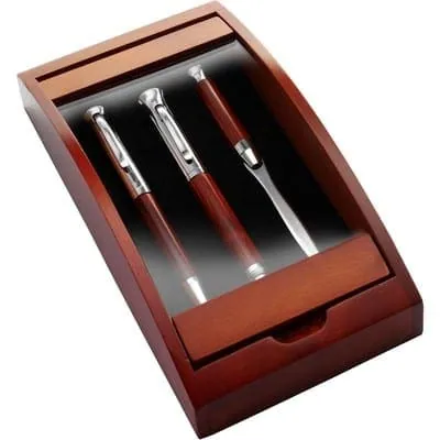 Writing set, ball pen, fountain pen and letter opener V1265 – promotional product with your logo